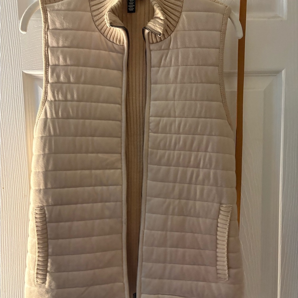 Jones New York Beige Quilted Vest